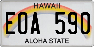 HI license plate EOA590
