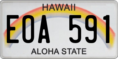 HI license plate EOA591