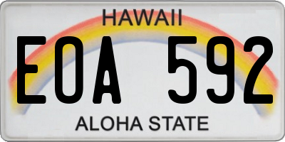 HI license plate EOA592
