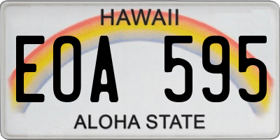 HI license plate EOA595