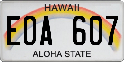 HI license plate EOA607