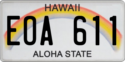 HI license plate EOA611