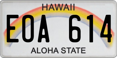 HI license plate EOA614