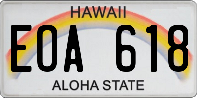 HI license plate EOA618