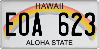 HI license plate EOA623