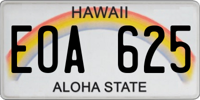 HI license plate EOA625