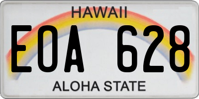 HI license plate EOA628