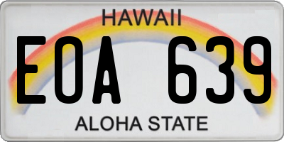 HI license plate EOA639