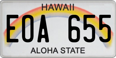 HI license plate EOA655
