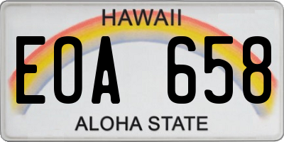 HI license plate EOA658