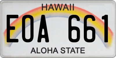 HI license plate EOA661