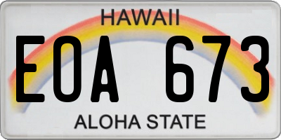 HI license plate EOA673