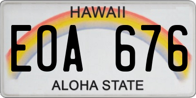 HI license plate EOA676