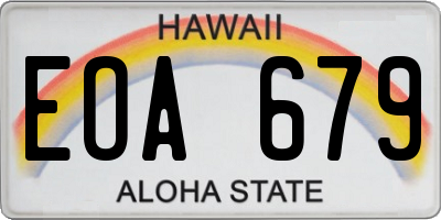 HI license plate EOA679