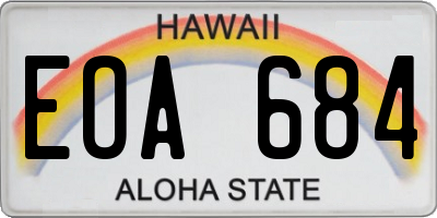 HI license plate EOA684