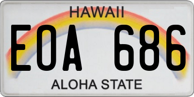 HI license plate EOA686