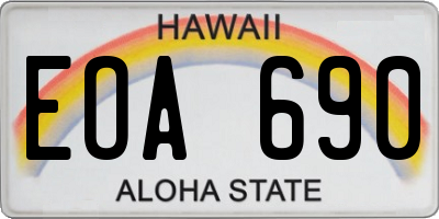 HI license plate EOA690
