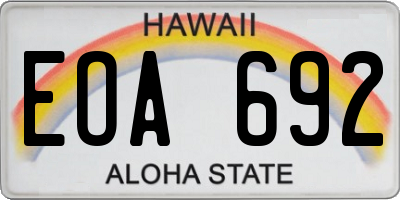 HI license plate EOA692