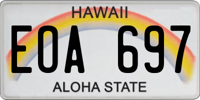 HI license plate EOA697
