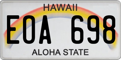 HI license plate EOA698