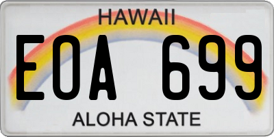 HI license plate EOA699