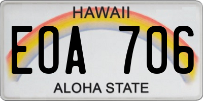HI license plate EOA706