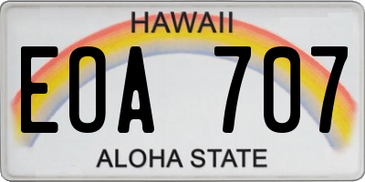 HI license plate EOA707