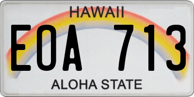HI license plate EOA713