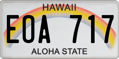 HI license plate EOA717