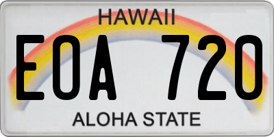 HI license plate EOA720