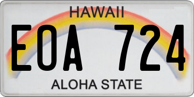 HI license plate EOA724