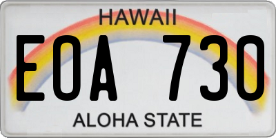 HI license plate EOA730