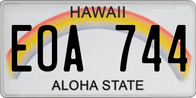 HI license plate EOA744