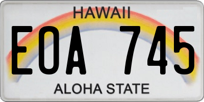 HI license plate EOA745