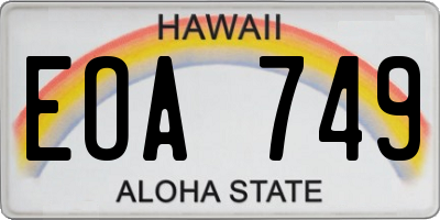 HI license plate EOA749