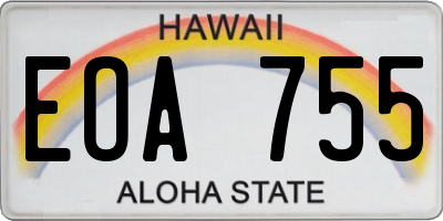HI license plate EOA755