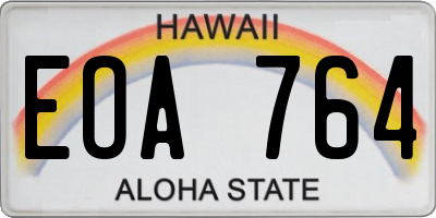 HI license plate EOA764