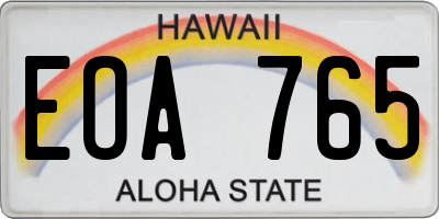 HI license plate EOA765