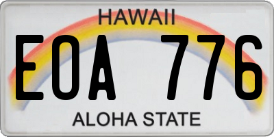 HI license plate EOA776