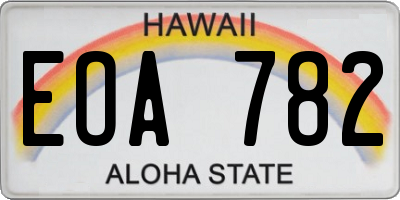 HI license plate EOA782