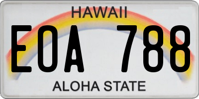HI license plate EOA788