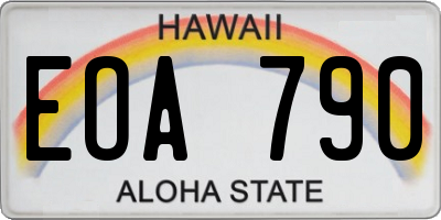 HI license plate EOA790