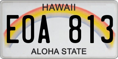 HI license plate EOA813