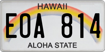 HI license plate EOA814