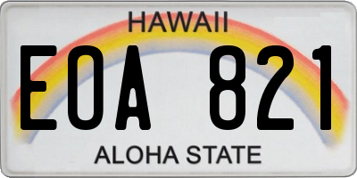 HI license plate EOA821