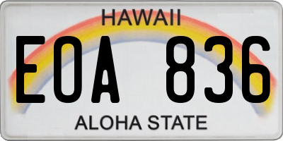 HI license plate EOA836