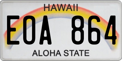 HI license plate EOA864