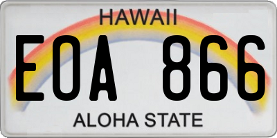 HI license plate EOA866