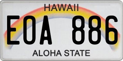 HI license plate EOA886
