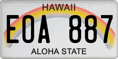 HI license plate EOA887